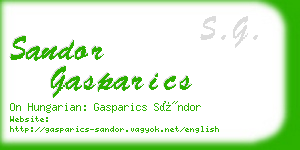 sandor gasparics business card